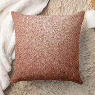 Coussin Texture Métallique Abstraite Or Rose Moderne