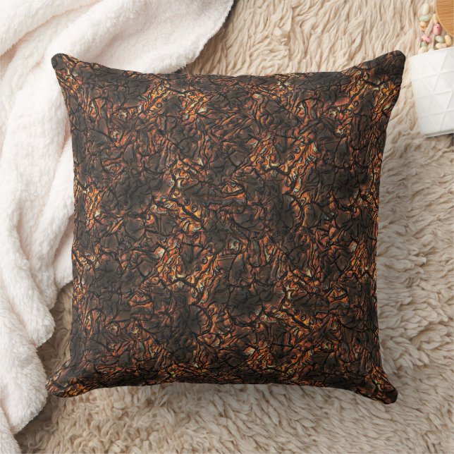 Coussin Texture ridée Brown avec taches brûlées et fissure (Couverture)
