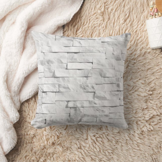 Coussin Textures de pierre blanche Design Série 1 (Couverture)