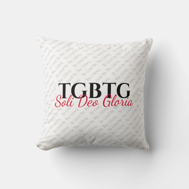 Coussin TGBTG Soli Deo Gloria À DIEU SOYEZ LA GLOIRE (Recto)