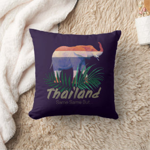 Coussin Thaïlande Elephant Drapeau Jungle Feuille Souvenir