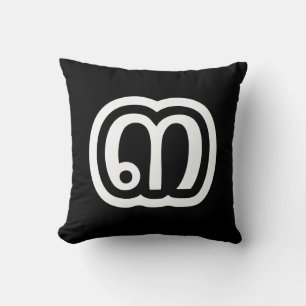Coussin Thaïlande Numéro 3 / Trois / ๓ (Sam) Script thaïla