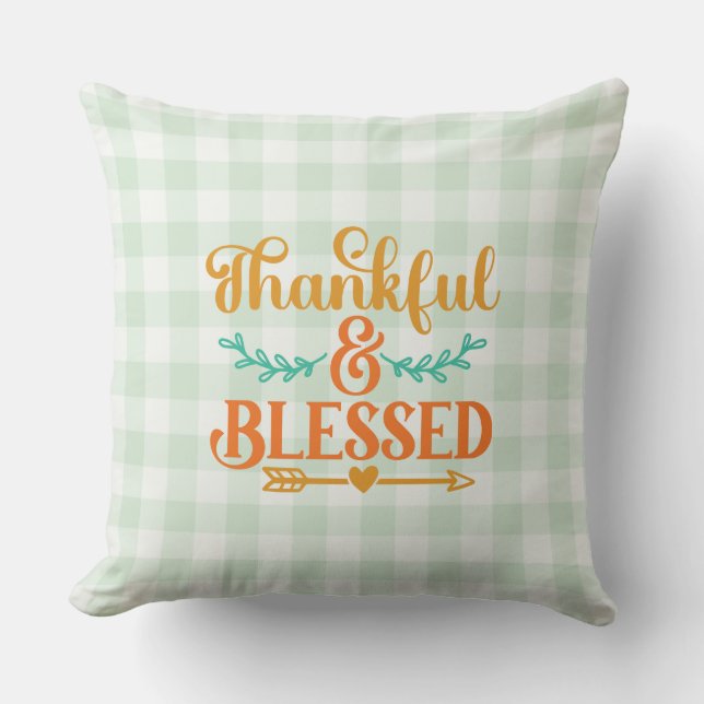 Coussin Thankful and Blessed (Recto)