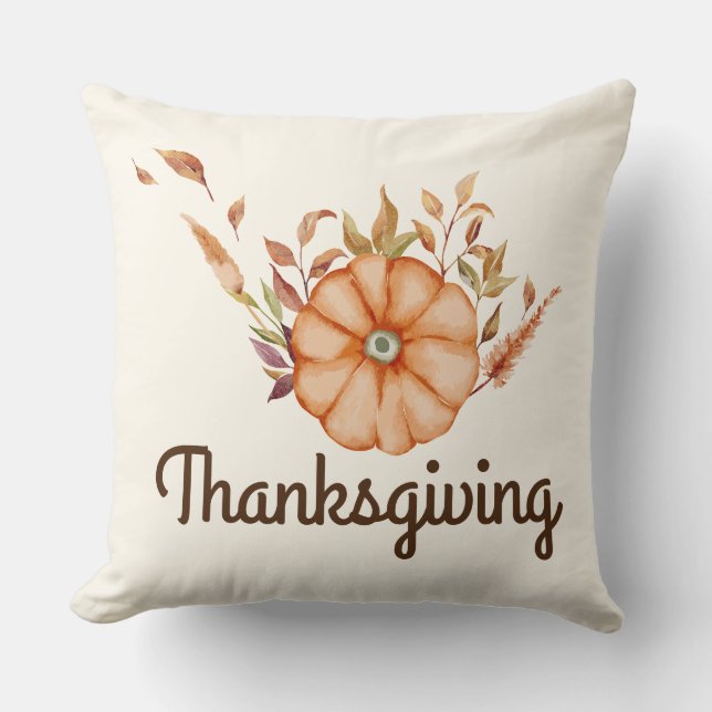 Coussin Thanksgiving Dîner Invitation Boho Theme (Recto)