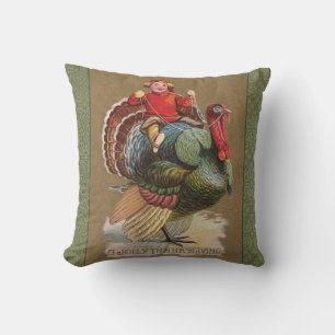 Coussin Thanksgiving Turquie Drôle salutations Vintages