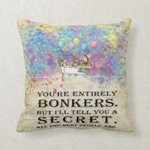 Coussin Thé - Alice dans la folle citation du pays des