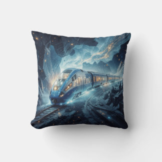 Coussin The Cosmic Express: Futuristic Train Through Nebul
