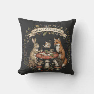 Coussin Thé de la réunion forestière Fête en bois Animaux 