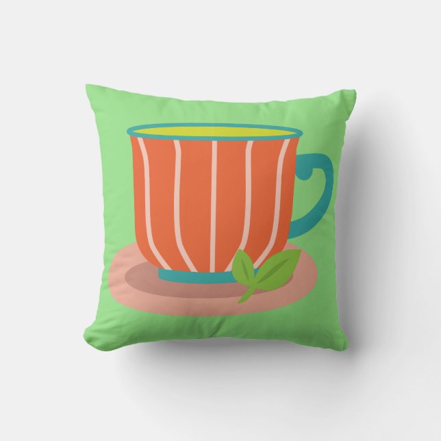 Coussin Thé de menthe poivrée pour les amateurs de thé (Recto)