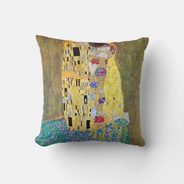 Coussin The Kiss (original Der Kuss) par Gustav Klimt (Recto)