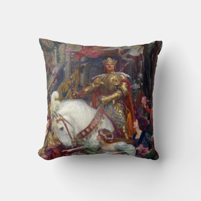 Coussin The Two Crowns c. 1900 par Sir Frank Dicksee (Recto)