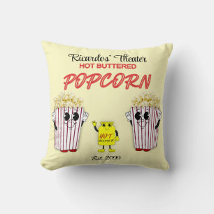 Coussin Théâtre de cinéma familial avec du pop-corn au beu