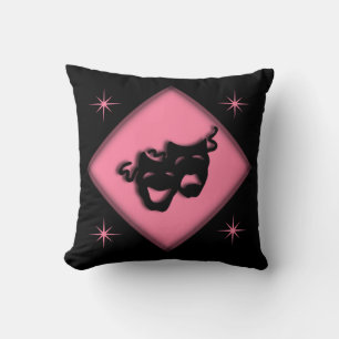 Coussin Théâtre Happy Triste Masques Grecs Pink Jeu Oreill