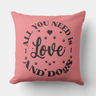 Coussin Thème "Amour et Chiens"