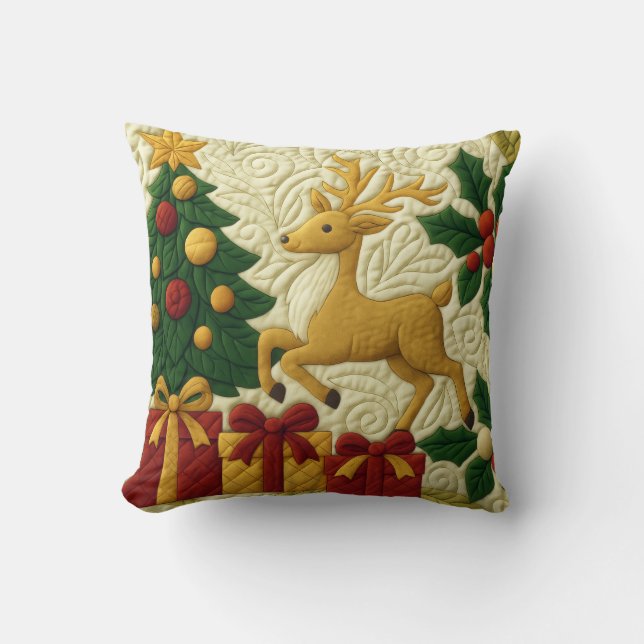 Coussin Thème de Noël Arbre Reindeer Cadeaux Reindeer Look (Recto)