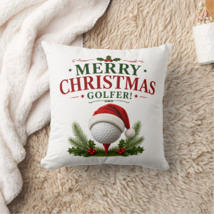 Coussin Thème de Noël golf pour golfeur