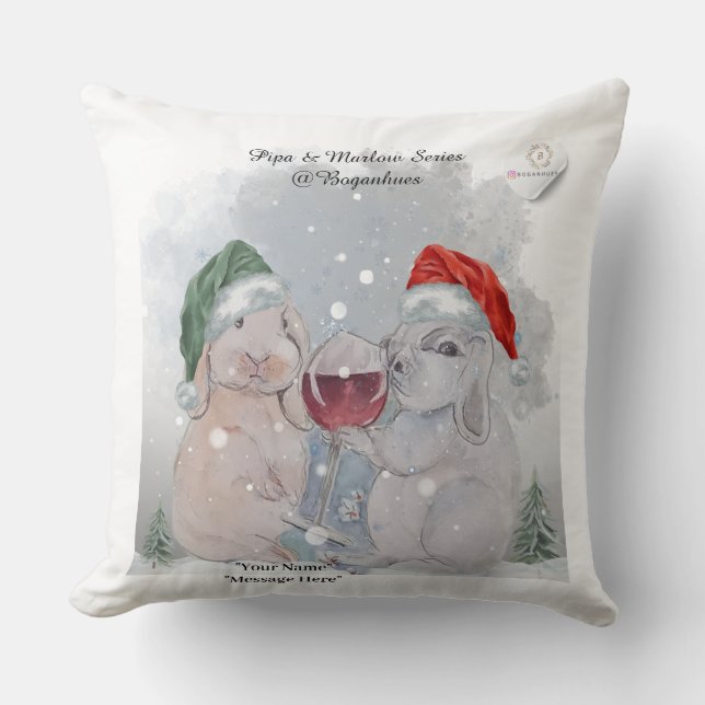 Coussin Thème de Noël Pipa & Marlow impression (Recto)