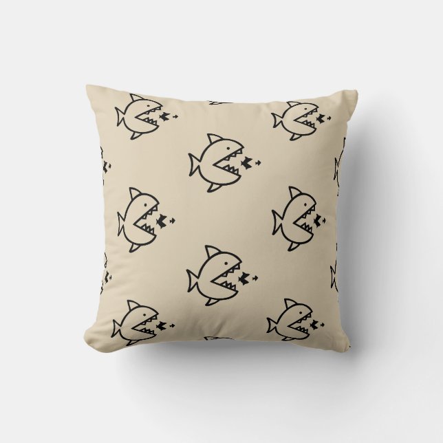 Coussin thème de poisson nautique amusant | (Recto)