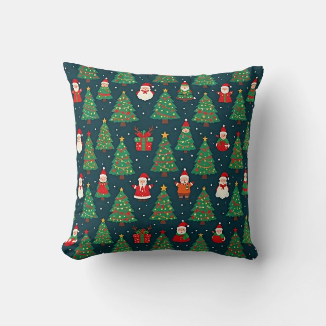 Coussin Thème de vacances de Noël (Recto)