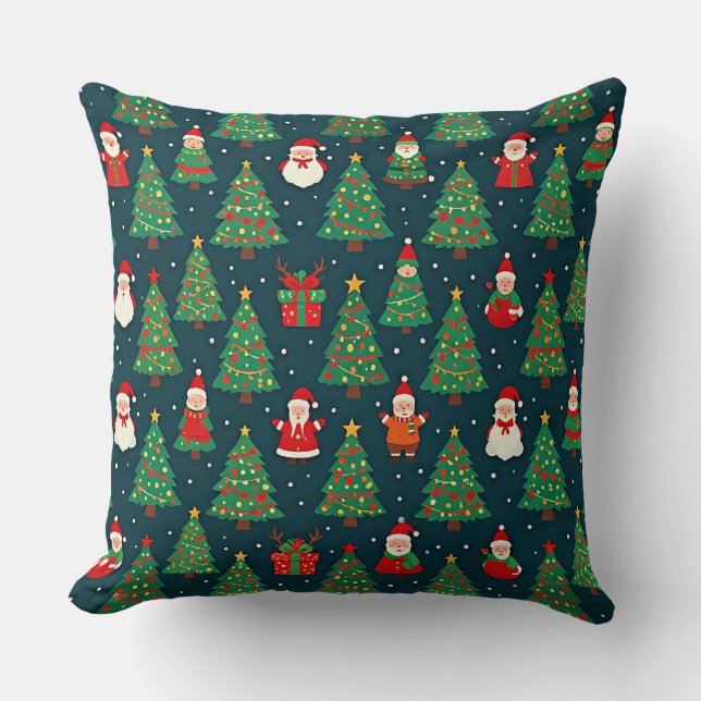 Coussin Thème de vacances de Noël (Recto)