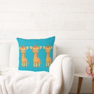 Coussin "Three Giraffe Friends" Throw Pillow
