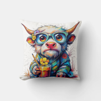 Coussin  Throw Pillow 16" x 16"With The wonderful cow