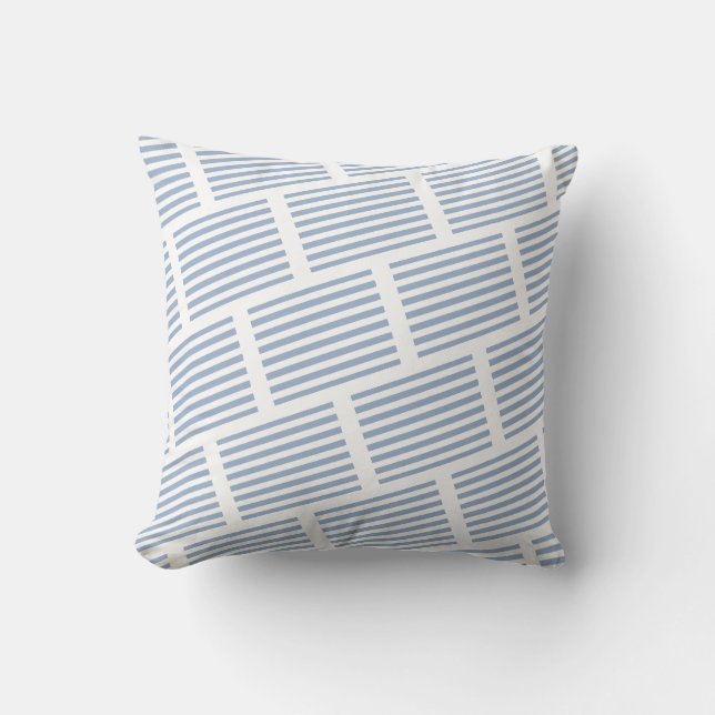 Coussin Throw Pillow Blue & White Stripe (Recto)