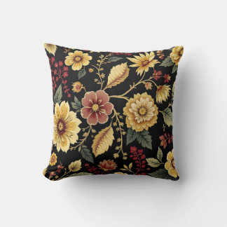 Coussin Throw Pillow flowers pattern 