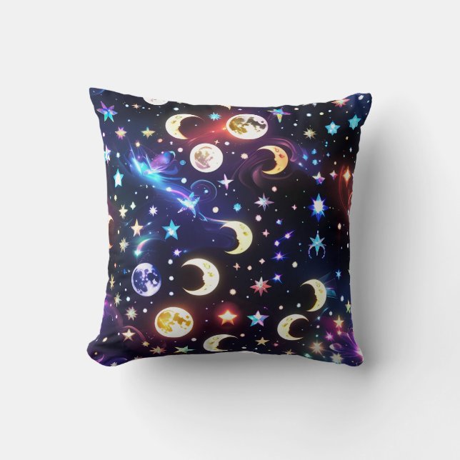 Coussin Throw Pillow - Moonstone Opal Celestial Moon (Recto)
