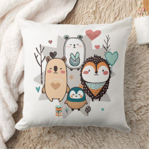 Coussin Throw Pillow présente une jolie illustration.