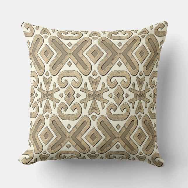 Coussin Throw Pillow, Un design d'art gaufré unique (Recto)