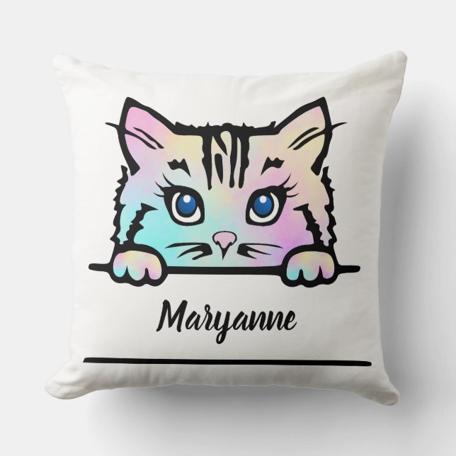 Coussin Tie Dye Kitty (Recto)