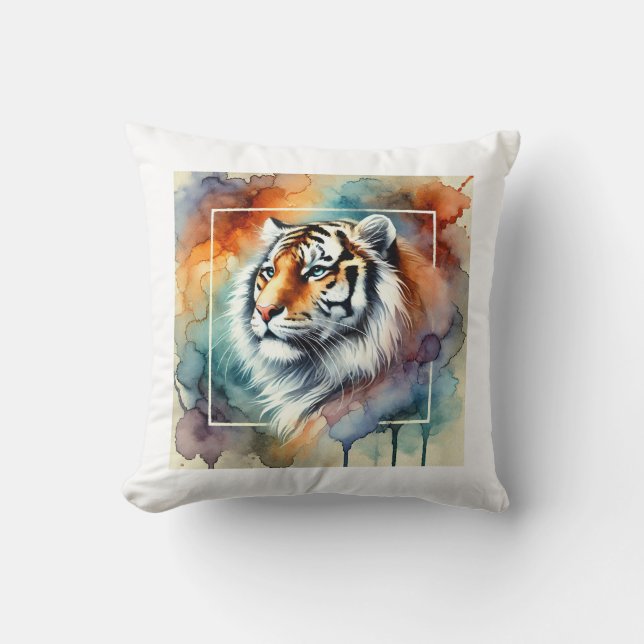 Coussin Tiger in Harmony with Nature 200824AREF136 - Water (Recto)