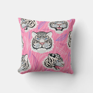 Coussin Tigre blanc : Jungle Motif de la forêt tropicale