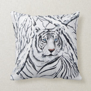 Coussin Tigre blanc se mélangeant dedans