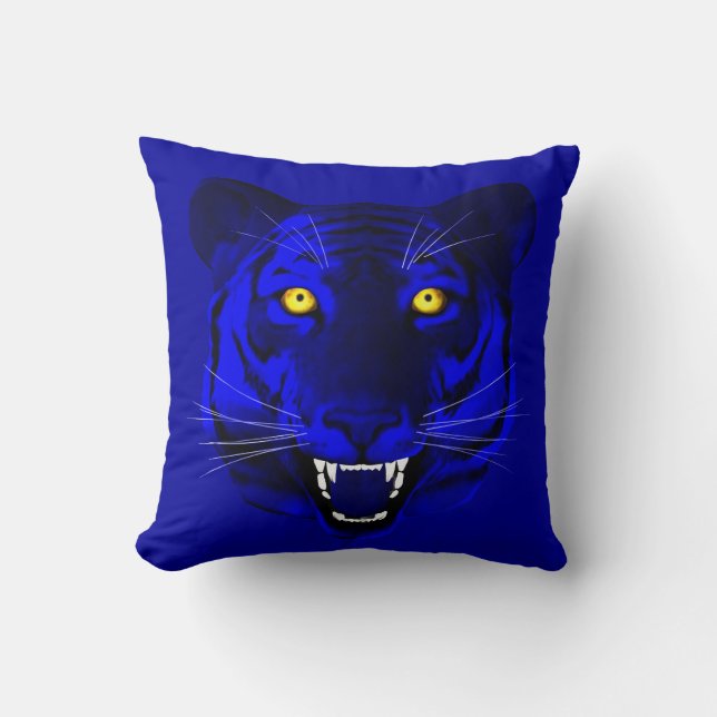 Coussin Tigre bleu (Recto)