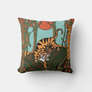 Coussin Tigre Dans La Forêt (Un Tigre Ne Peut Pas Être Ten