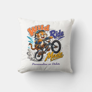 Coussin Tigre de dessin animé mignon à vélo BMX personnali