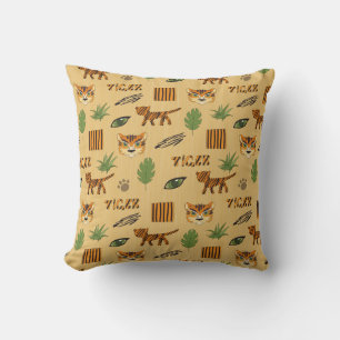 Coussin Tigre de dessin animé : Motif des enfants gai.