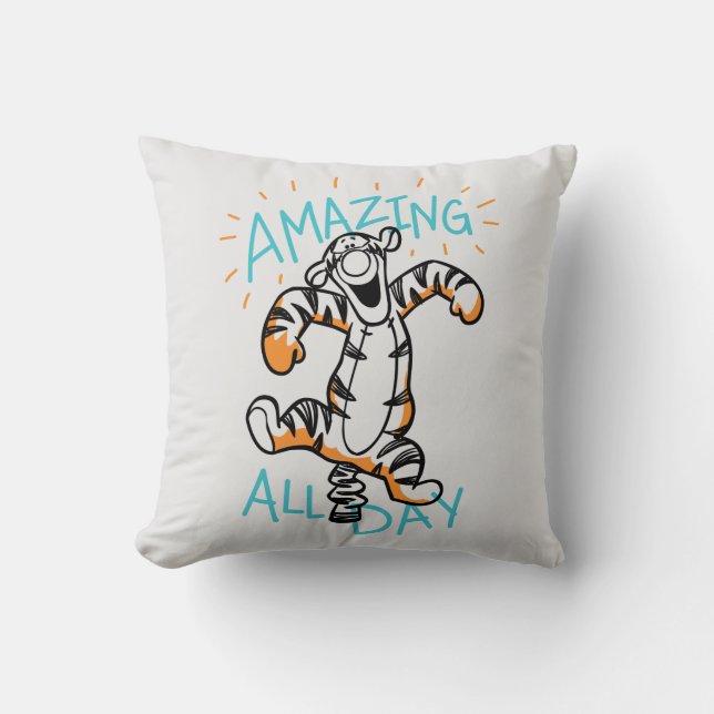 Coussin Tigre| Extraordinaire toute la journée (Recto)
