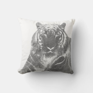Coussin Tigre noir et blanc