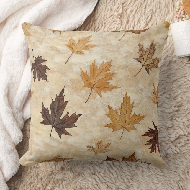 Coussin Timeless Botanical Harmony – Leaf in Warm Neutrals (Couverture)