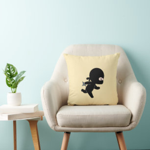Coussin Tiny Ninja Courir Sur Jaune