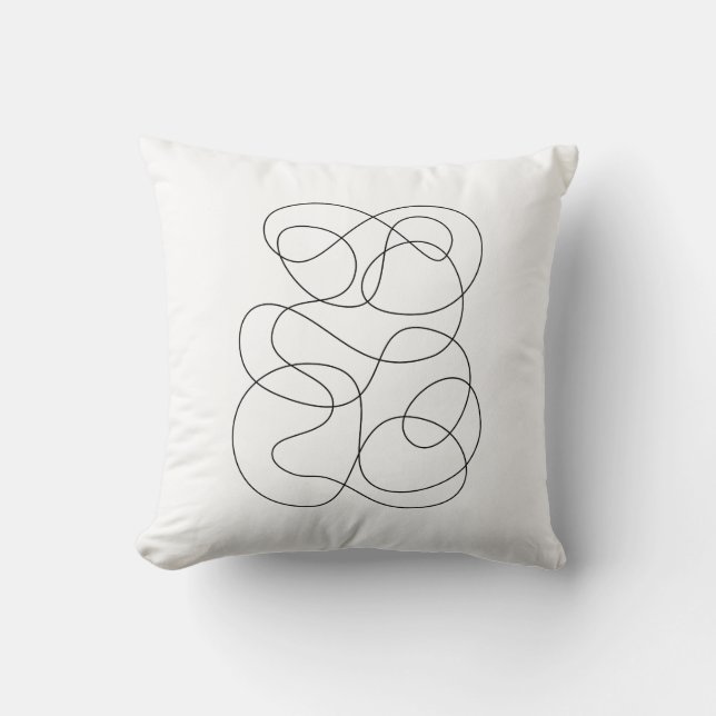 Coussin Tirage Abstrait contemporain noir et blanc (Recto)