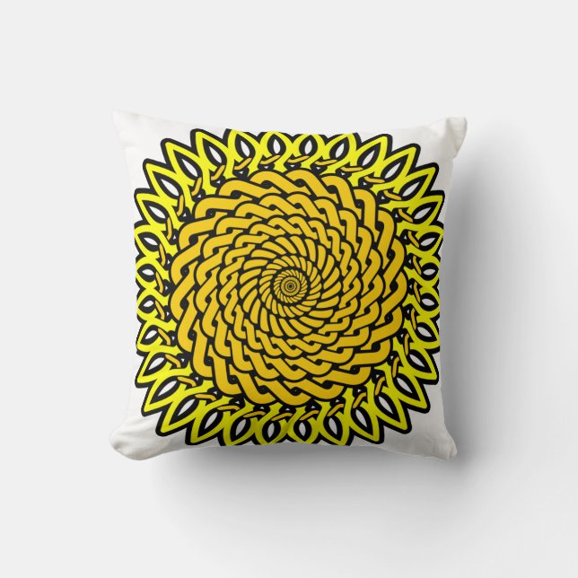 Coussin Tirage de tournesol de noeud celtique (Recto)