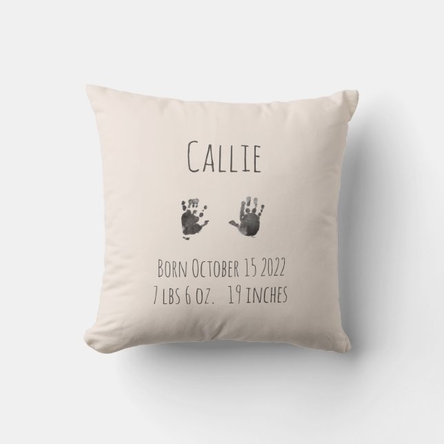 Coussin Tirages personnalisés Statistiques de naissance de (Recto)
