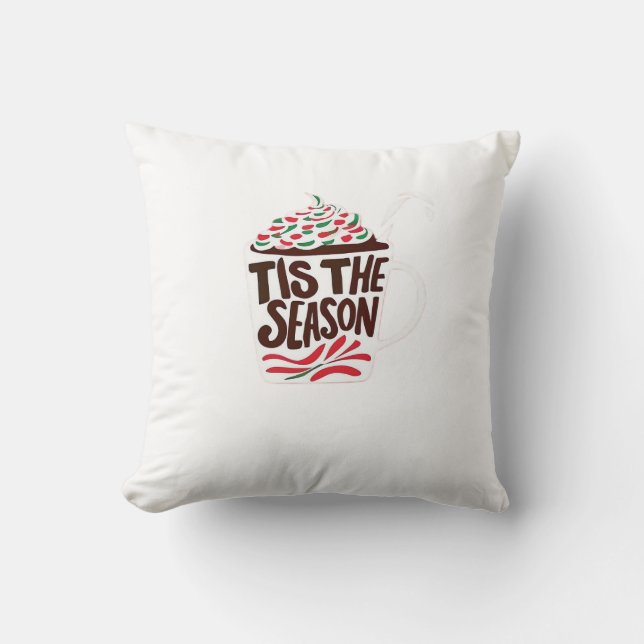 Coussin Tis The Season Christmas Peppermint Mocha (Recto)