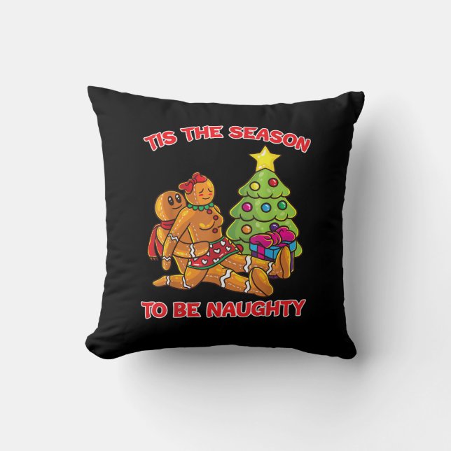 Coussin Tis The Season To Naughty Gingerbread Man Couple (Recto)