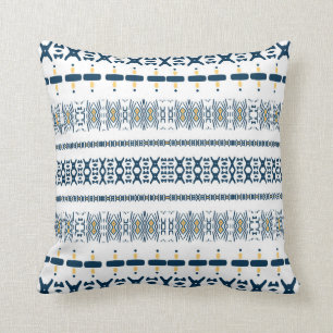 Coussin Tissu bleu bleu tribal