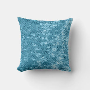 Coussin Tissu brillant bleu ciel avec paillettes, dossier 
